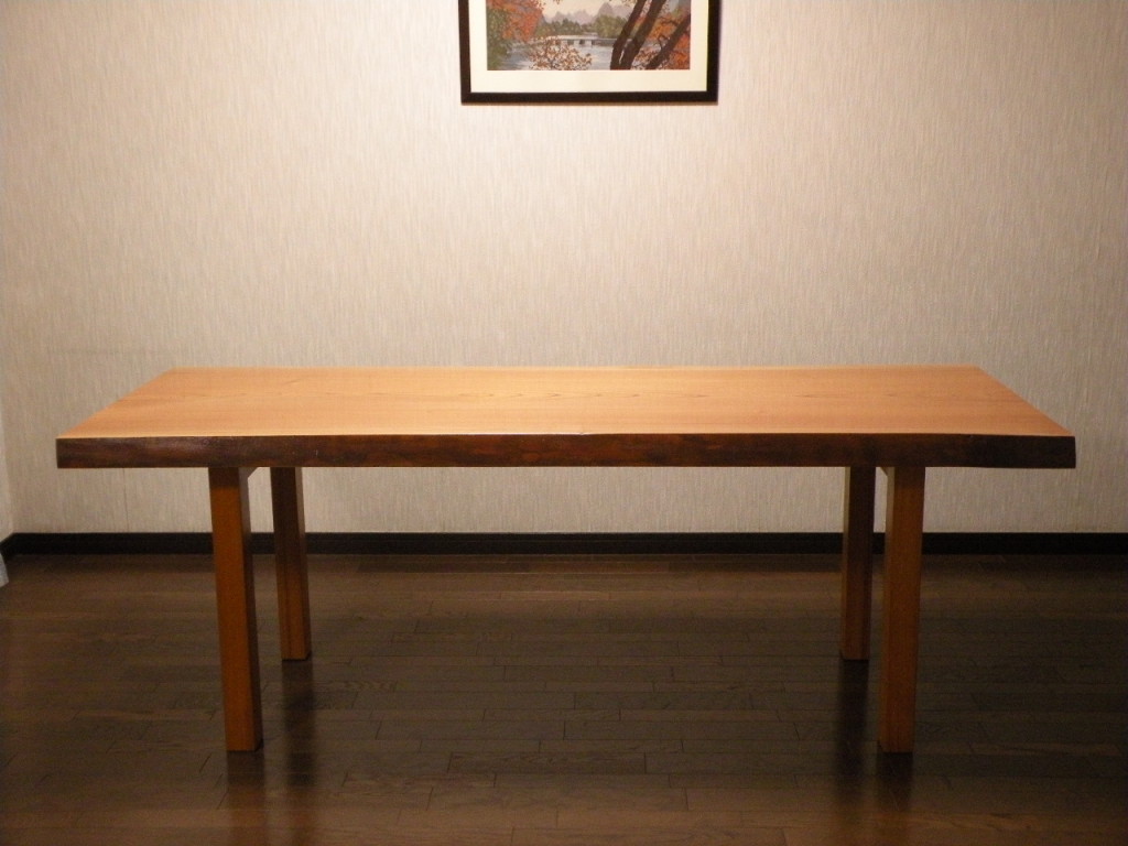 オーダーメイド家具 ダイニングテーブル【欅/ケヤキ】無垢 一枚板仕様