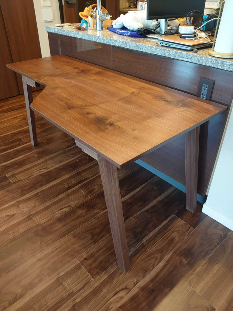 ウォールナット カウンターテーブル&チェア （オーダーメイド】160×27  